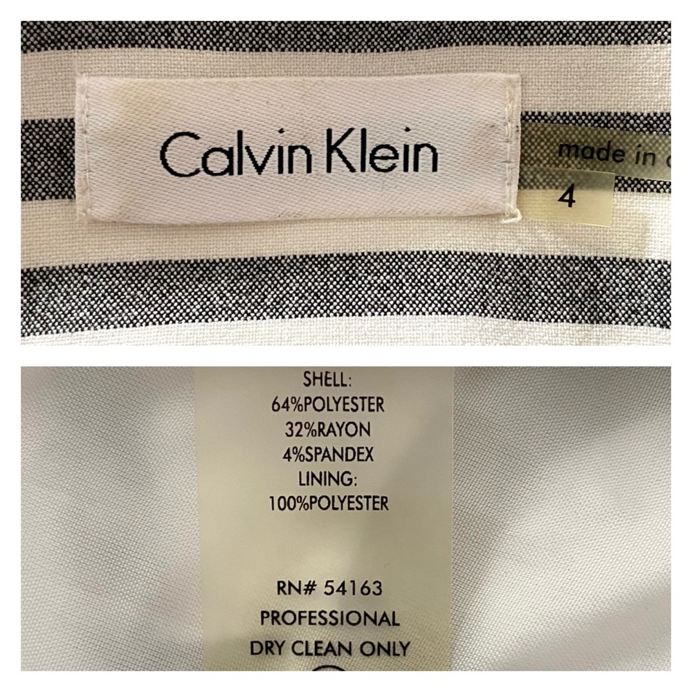 Calvin Klein Gray Striped Belted Sheath Dress - Picture 11 of 11